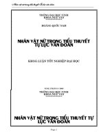 Nhân vật nữ trong tiểu thuyết tự lực văn đoàn