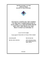 Xây dựng và bước đầu thử nghiệm câu hỏi trắc nghiệm  khách quan dạng nhiều lưạ chọn để hình thành kiến thức mới trong dạ