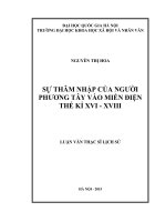 Sự thâm nhập của người phương tây vào miễn điện thế kỷ XVI   XVIII 