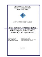 Ứng dụng PLC trong băng chuyền lúa tại công ty TNHH bột mì đại phong