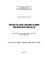 Tìm hiểu các thuật toán MMC và MMDT trên bảng quyết định đa trị