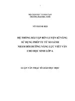 Hệ thống bài tập rèn luyện kĩ năng sử dụng phép tu từ so sánh nhằm bồi dưỡng năng lực viết văn cho học sinh lớp 4
