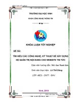 Tìm hiểu các công nghệ, kỹ thuật để xây dựng hệ quản trị nội dung cho website tin tức