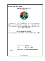 Vai trò của việc chuyển đổi cơ cấu cây trồng trong sản xuất nông nghiệp vụ đông xuân năm 2010 trên địa bàn xã quỳnh liên