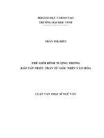 Thế giới hình tượng trong bão táp triều trần từ góc nhìn văn hóa  luận văn thạc sĩ ngữ văn