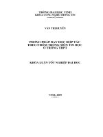 Phương pháp dạy học hợp tác theo nhóm trong môn tin học ở trường THPT