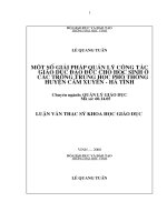 Một số giải pháp quản lí công tác giáo dục đạo đức cho học sinh ở các trường trung học phổ thông huyện cẩm xuyên   hà tĩ