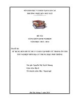 SKKN  sử dụng bản đồ tư duy và bài tập điền từ trong ôn thi tốt nghiệp môn địa lí trung học phổ thông 