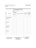 Danh sách điều chỉnh, hủy quyết định hưởng lương, trợ cấp BHXH hàng tháng