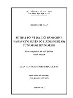 Sự thay đổi về địa giới hành chính và dân cư ở huyện đô lương (nghệ an) từ năm 1963 đến năm 2011  luận văn thạc sĩ lịch
