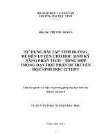 Sử dụng bài tập tình huống để rèn luyện cho học sinh kỹ năng phân tích   tổng hợp trong dạy học phần di truyền học sinh học 12 THPT  luận văn thạc sỹ sinh học