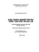 Đặc trưng nghệ thuật tiểu thuyết đoàn lê  luận văn thạc sỹ ngữ văn