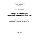 Dạy học làm văn nghị luận trong chương trình ngữ văn lớp 11 THPT