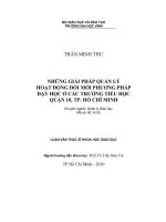 Những giải pháp quản lý hoạt động đổi mới phương pháp dạy học ở các trường tiểu học quận 10, tp  hồ chí minh