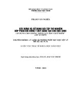 Xây dựng và sử dụng bài tập thí nghiệm góp phần bồi dưỡng tư duy sáng tạo cho học sinh ( áp dụng cho chương  động lực họ