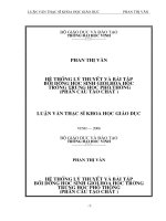 Hệ thống lí thuyết và bài tập bồi dưỡng học sinh giỏi hoá học trường trung học phổ thông (phần cấu tạo chất)