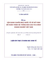 vận dụng chuẩn mực quốc tế về kế toán để hoàn thiện hệ thống báo cáo tài chính doanh nghiệp việt nam