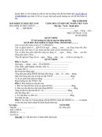 Quyết định về việc hưởng trợ cấp tai nạn lao động một lần