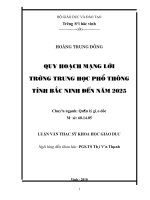 Quy hoạch mạng lưới trường trung học phổ thông tỉnh bắc ninh đến năm 2005
