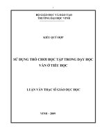 Sử dụng trò chơi học tập trong dạy học vần ở tiểu học