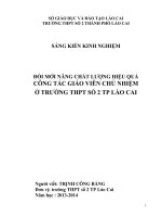 SKKN đổi mới năng cao chất lượng hiệu quả công tác giáo viên chủ nhiệm ở trường THPT số 2 TP lào cai 