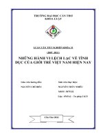 Những hành vi lệch lạc về tình dục của giới trẻ việt nam hiện nay