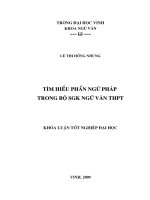 Tìm hiểu phần ngữ pháp trong bộ SGK ngữ văn THPT