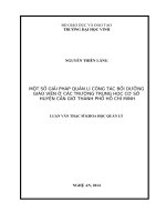 Một số giải pháp quản lí công tác bồi dưỡng giáo viên ở trường trung học cơ sở huyện cần giờ thành phố hồ chí minh