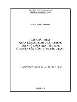 Các giải pháp quản lí nâng cao chất lượng đội ngũ giáo viên tiểu học ở huyện yên dũng tỉnh bắc ninh  luận văn thạc sĩ qu