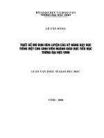 Thiết kế mô đun rèn luyện các kỹ năng dạy học tiếng việt cho sinh viên ngành giáo dục tiểu học trường đại học vinh