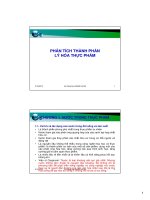 PHÂN TÍCH THÀNH PHẦN LÝ HÓA THỰC PHẨM