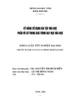 Kỹ năng sử dụng bài tập hoá học phần vô cơ trong quá trình dạy học hoá học