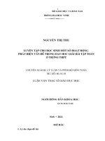 Luyện tập cho học sinh một số hoạt động phát hiện vấn đề trong dạy học giải bài tập toán ở trường trung học phổ thông  l