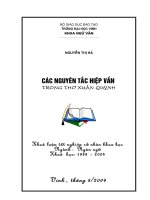 Các nguyên tắc hiệp vần trong thơ xuân quỳnh