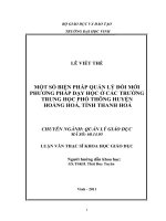 Một số biện pháp quản lý đổi mới phương pháp dạy học ở các trường trung học phổ thông huyện hoằng hóa, tỉnh thanh hóa  l