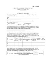 Tờ khai của thân nhân