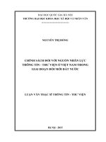 Chính sách đối với nguồn nhân lực thông tin   thư viện ở việt nam trong giai đoạn đổi mới đất nước 
