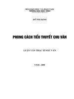 Phong cách tiểu thuyết chu văn