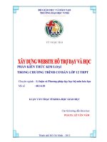 Xây dựng website hỗ trợ dạy và học phần kiến thức kim loại trong chương trình cơ bản lớp 12 THPT  luận văn thạc sỹ hóa h