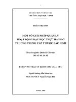 Một số giải pháp quản lý hoạt động dạy học thực hành ở trường trung cấp y dược bắc ninh