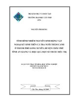 Tình hình nhiễm nguyên sinh động vật ngoại ký sinh trên cá tra nuôi thâm canh ở thành phố long xuyên, huyện châu phú, tỉnh an giang và hiệu quả một số thuốc điều trị 