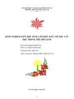 SKKN  KINH NGHIỆM GIÚP học SINH làm KIỂU bài cảm THỤ văn học TRONG THẾ đối SÁNH 