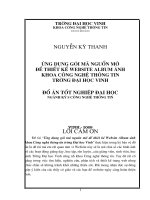 Ứng dụng gói mã nguồn mở để thiết kế website album ảnh khoa công nghệ thông tin trường đại học vinh