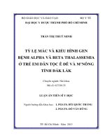 Tỷ lệ mắc và kiểu hình gen bệnh alpha và beta thalassemia ở trẻ em dân tộc Ê đê và M Nông tỉnh Đắk Lắk