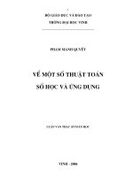 Về một số thuật toán số học và ứng dụng