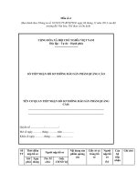 Sổ tiếp nhận hồ sơ thông báo sản phẩm quảng cáo