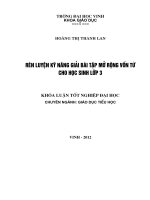 Rèn luyện kỹ năng giải bài tập mở rộng vốn từ cho học sinh lớp 3