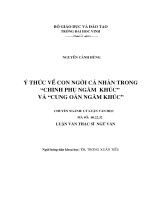 Ý thức về con người cá nhân trong  chinh phụ ngâm  và  cung oán ngâm khúc