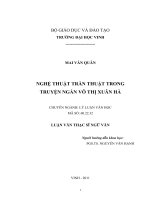 Nghệ thuật trần thuật trong truyện ngắn võ thị xuân hà  luận văn thạc sỹ ngữ văn