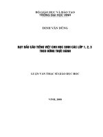 Dạy dấu câu tiếng việt cho học sinh các lớp 1, 2, 3 theo hướng thực hành